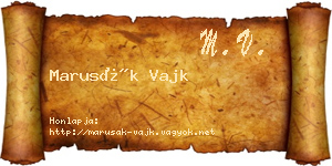 Marusák Vajk névjegykártya